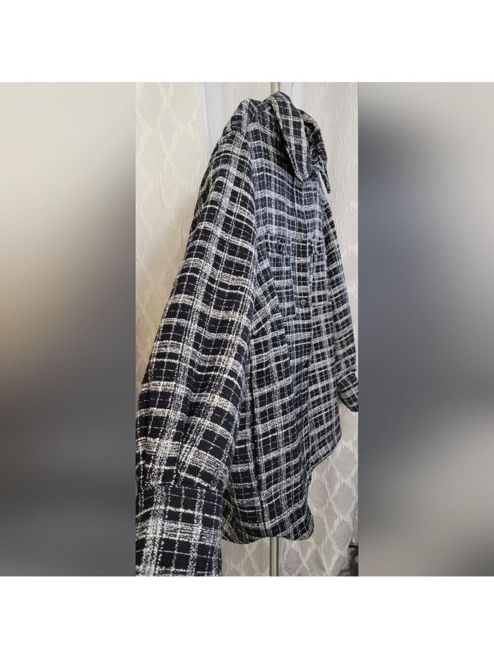 H&M | Black Checked Jacquard Weave Jacket - Picture 8 of 14